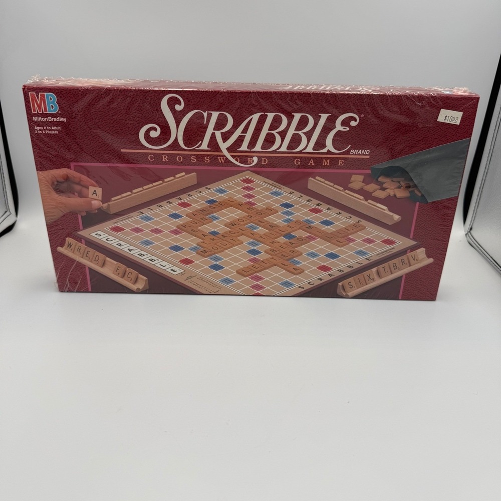 Vintage 1989 Scrabble Crossword Game Milton Bradley 4024 Factory Sealed New Wood